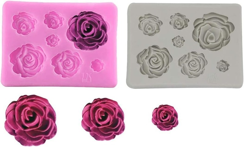 2PCS Silicone Rose Molds - Cake & Chocolate Decorating Essentials gallery