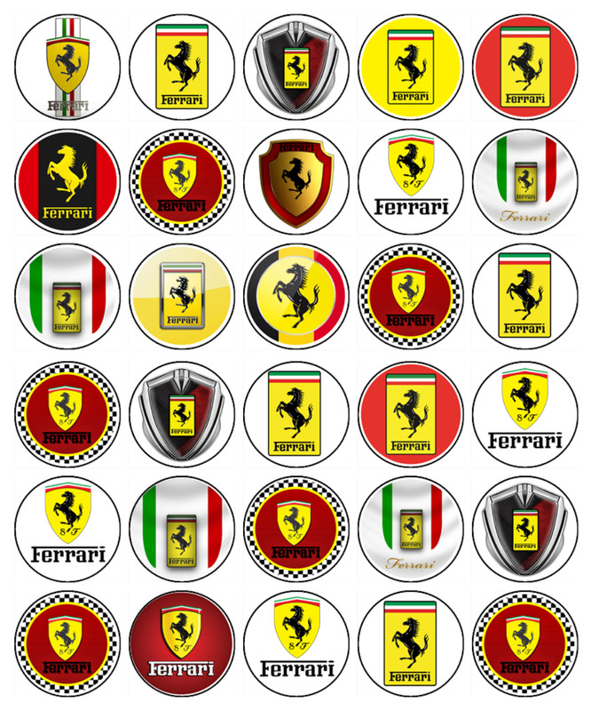 Ferrari Car Edible Icing Cupcake Toppers | Luxury Car Theme Cake Decorations