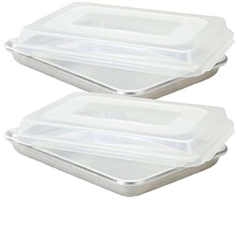 M.V. Trading Commercial Grade Half Size Aluminum Baking Sheet Pan 2 Snap-Tight