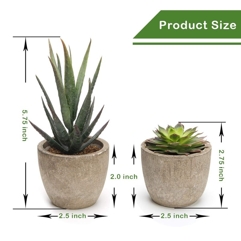 Coitak Artificial Succulent 2.75 inches (height) x 2.5 (width), Green gallery