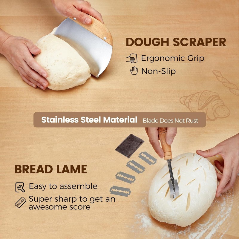 Banneton Bread Proofing Baskets and Sourdough Bread Baking Supplies - Sourdou... gallery