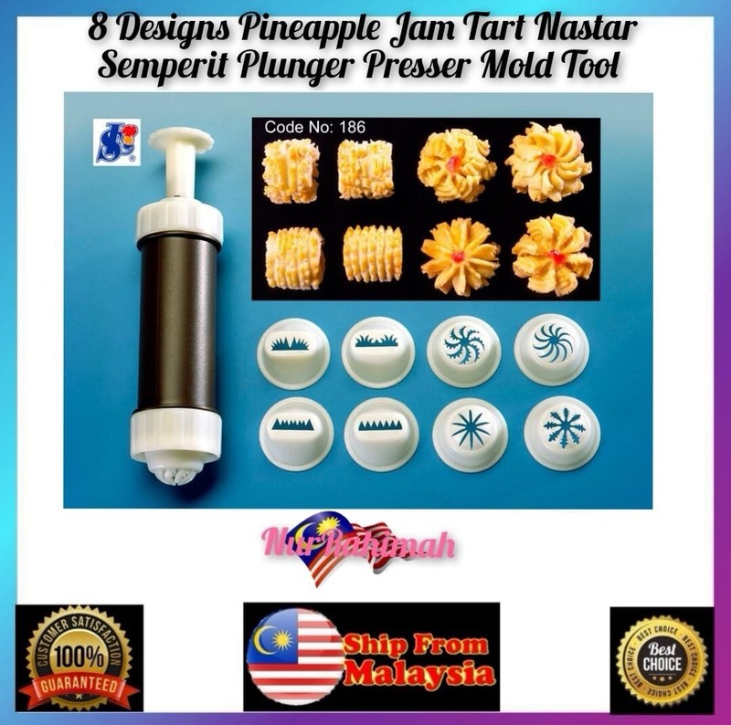 8 Designs Pineapple Jam Tart Nastar Semperit Plunger Presser Mold Tool DHL Ship