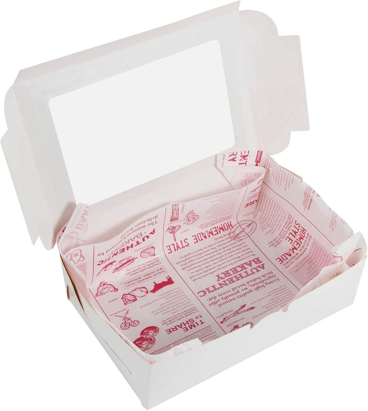 50 Pack White Bakery Boxes W/ Window 9x6x3 Inch Pastry Dessert Pies Packaging