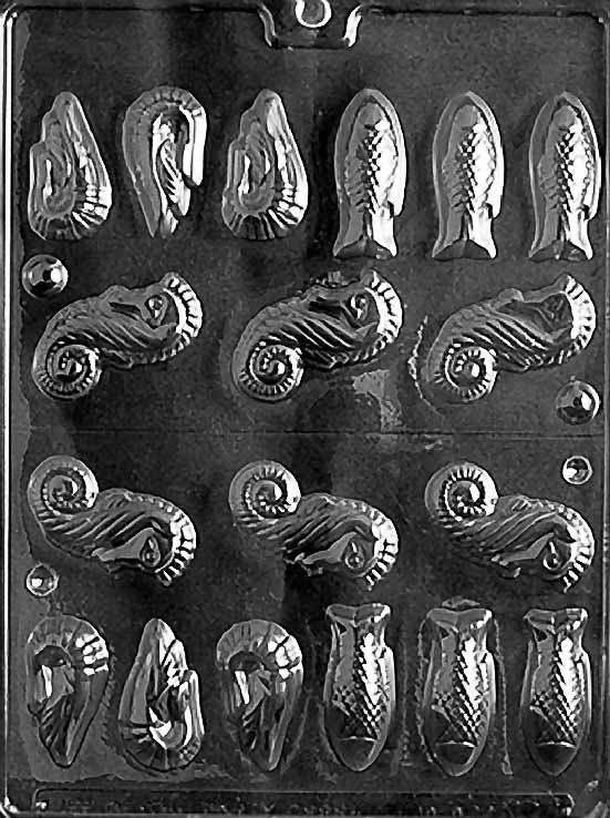 3D SHRIMP SEAHORSES FISH Chocolate Candy Mold – Soap Making ~ BUY 2 GET 1 FREE!