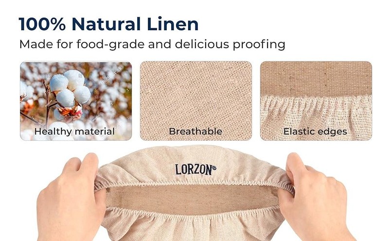 6 Pa Bread Proofing Basket Cover, 10 Inch Round Banneton Liner, gallery