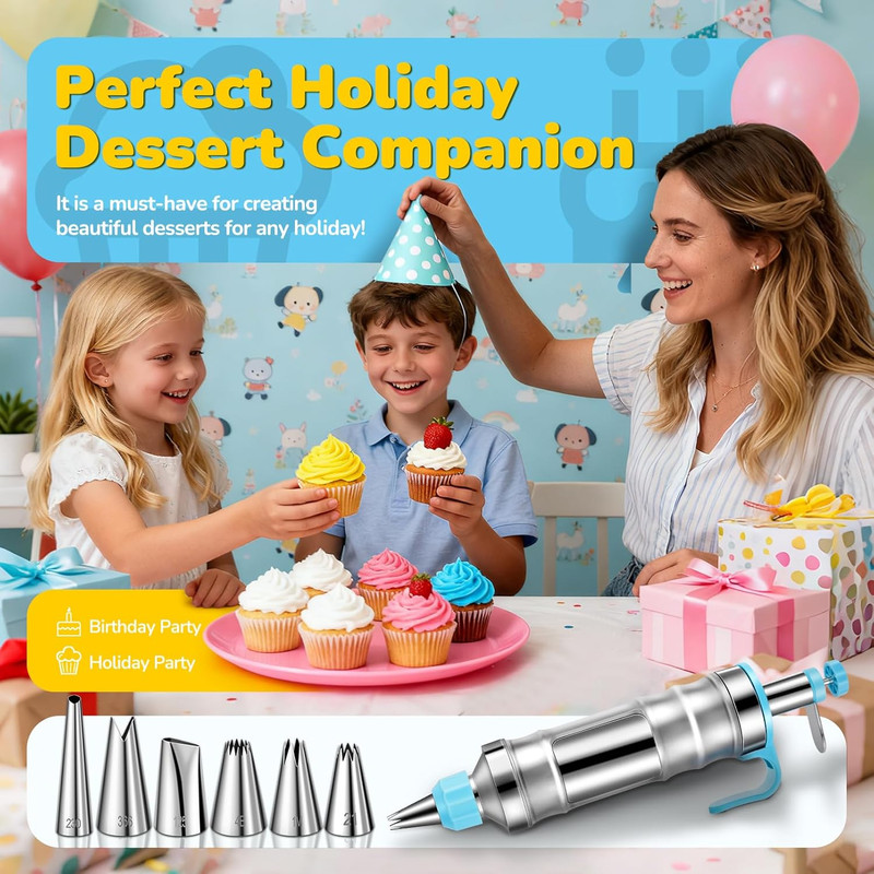 Cake Decorating Tools Supplies Kit: 164Pcs Baking Accessories, Dessert Piping Sy gallery