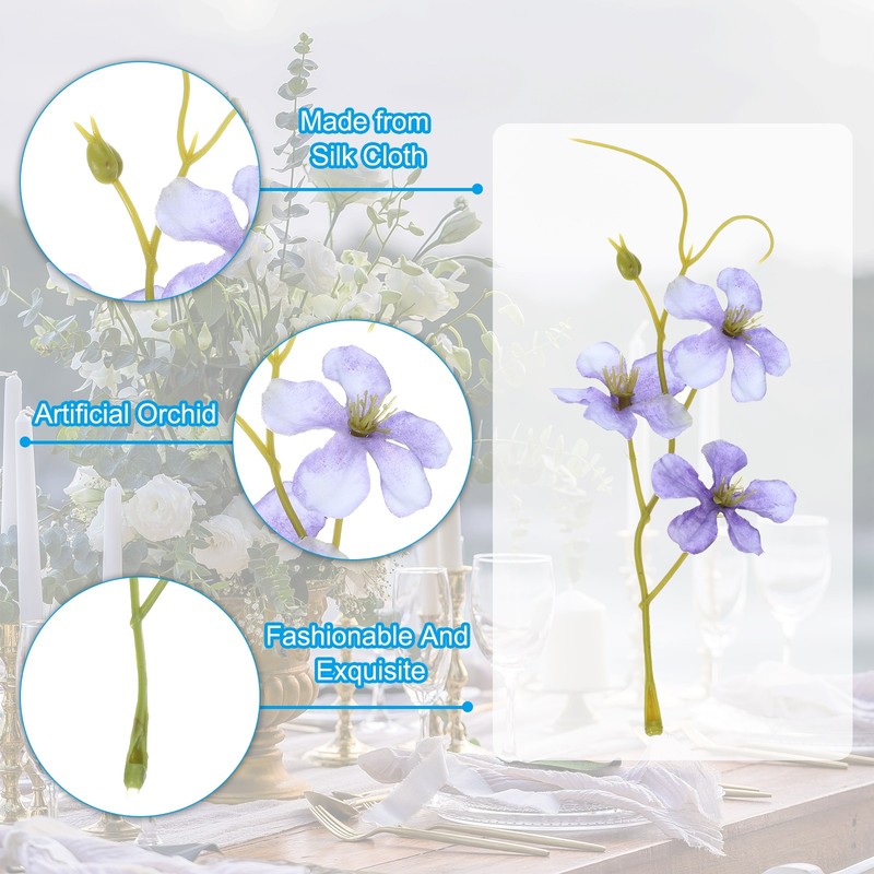 12Pcs Artificial Orchid Flower for Floating Candle Centerpieces Purple gallery