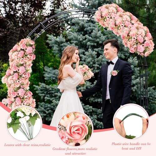 Pcs Peonies Artificial Flowers Faux Roses Silk Flowers Hydrangea 12 Pink gallery
