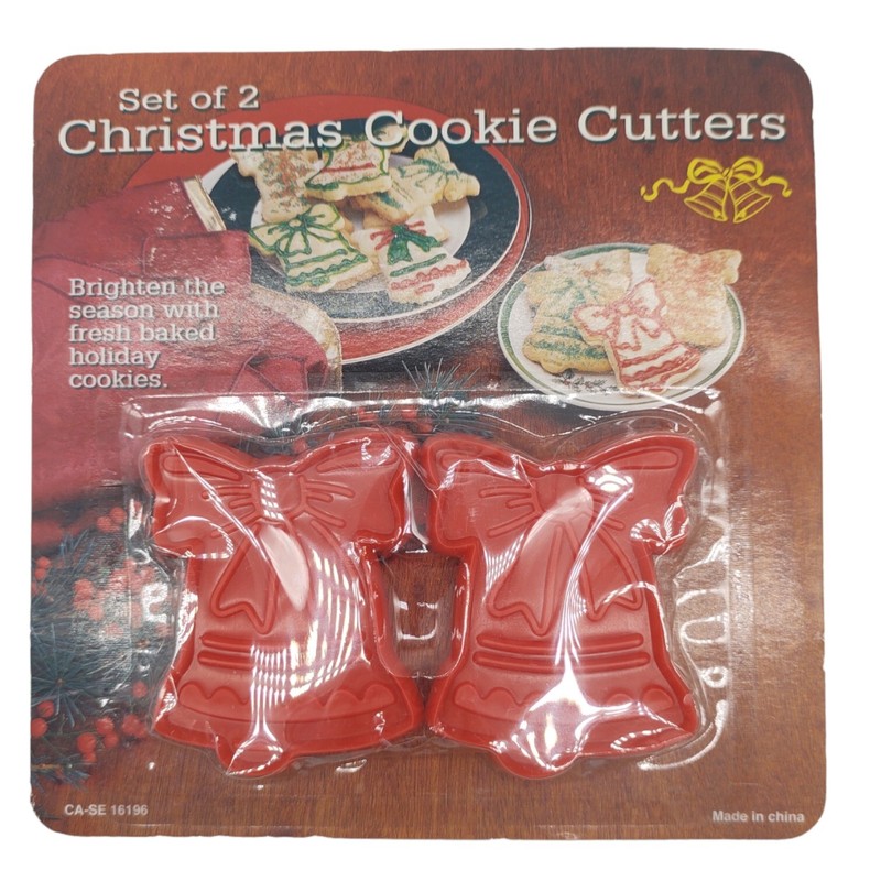 Vintage Christmas Bell Cookie Cutters Plastic NOS