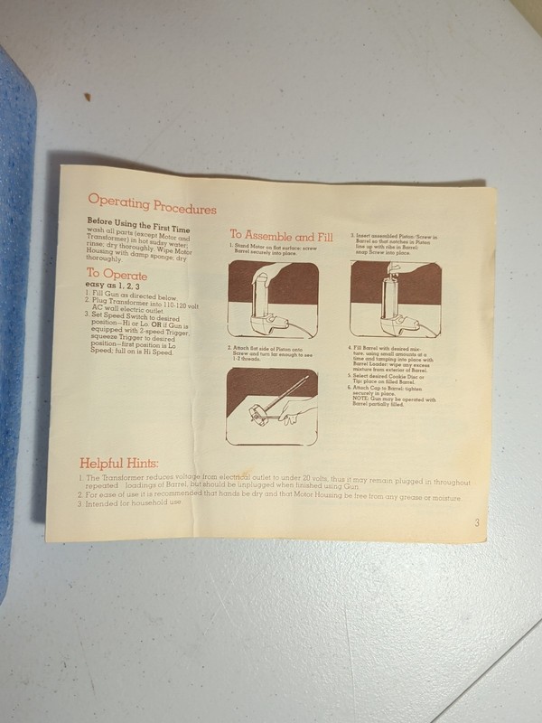 VTG Sears Fun Gun Electric Cookie Press 82505 Complete Box Manual 9 Disks WORKS gallery