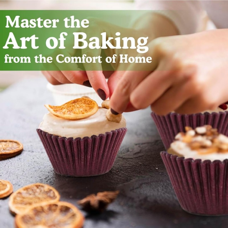 Greaseproof Professional Grade Baking Cups Pack of 40 Standard Liners Burgundy gallery
