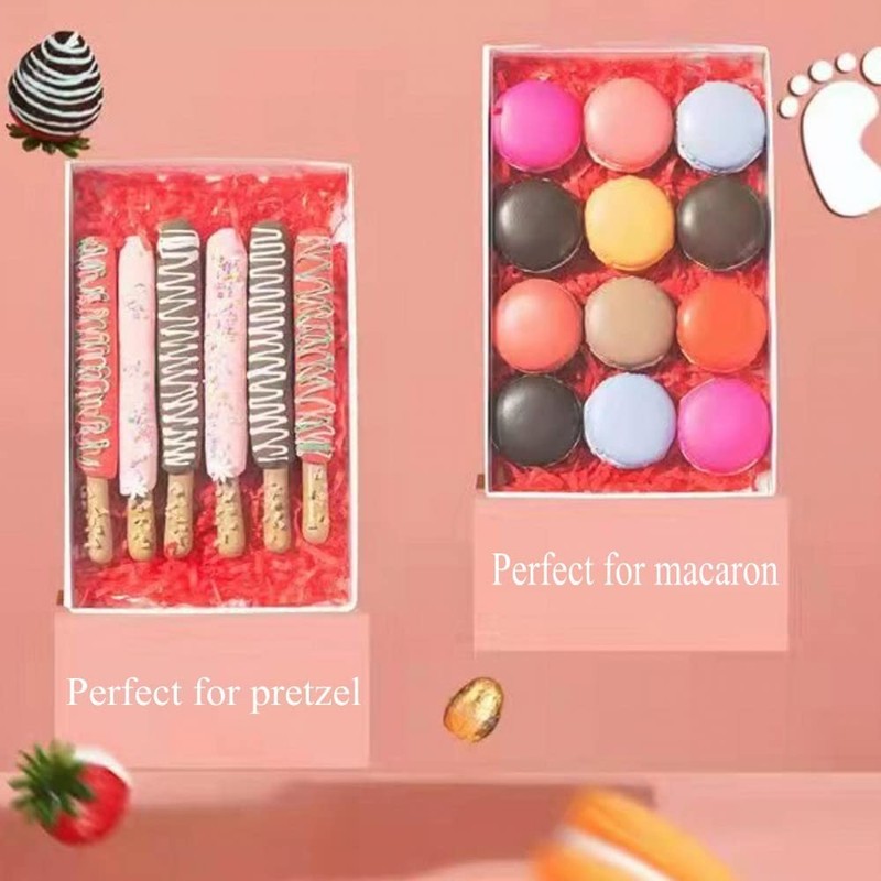 50 Pack Small Cookies Boxes Window Pastry Bakery 91/2x6x11/4 Inch Macaron gallery