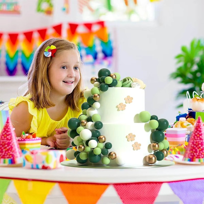 32Pcs Green Ball Cake Topper Mini Balloons Sticks Foam Balls Cake gallery