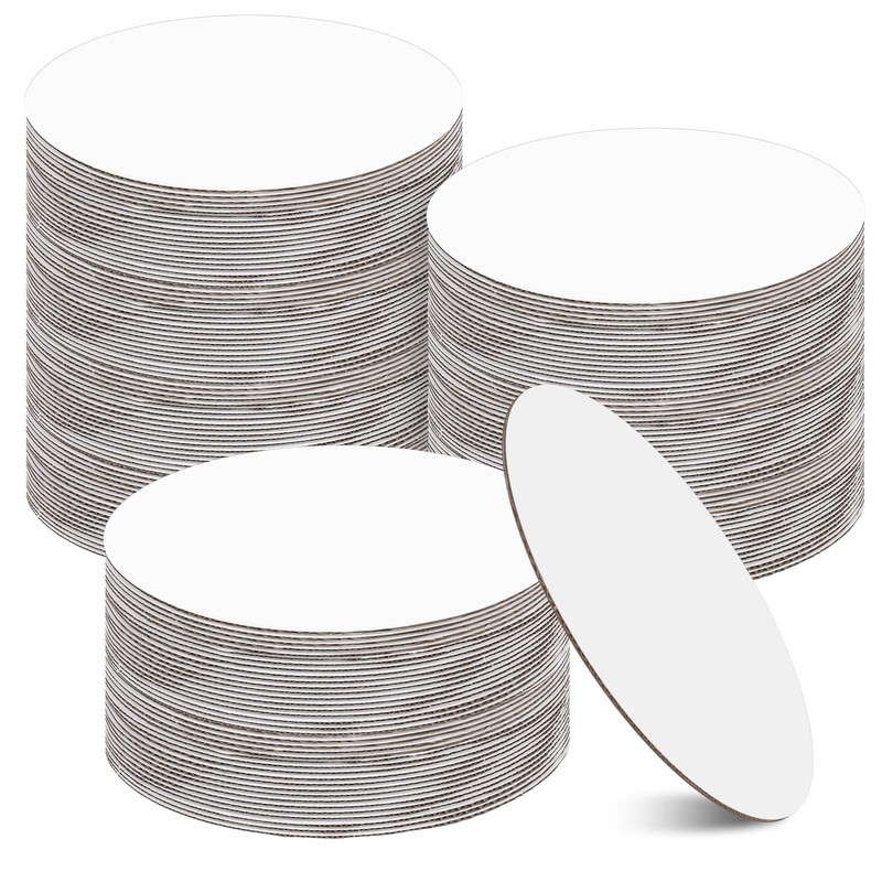 100 PCS 8 Inch Cake Board Cardboard Rounds Base Waterproof OilProof White