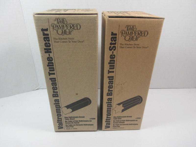 2 new The Pampered Chef Valtrompia Bread Tube Heart 1560 Star 1570 shape bakery