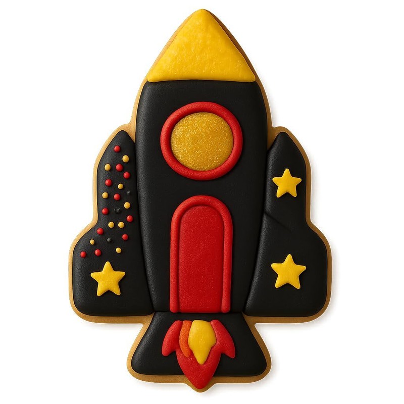 Space Rocket Cookie Cutter & Stamp Set, model A200 4" (4 x 2.6 inches) gallery
