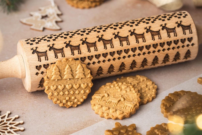 SCANDINAVIAN CHRISTMAS Embossing Rolling Pin Embossing Rolling Pin With Chris... gallery