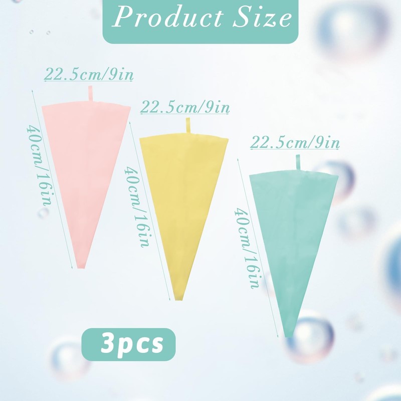 3 PCS Reusable Silicone Piping Bags 16 Inch Baking Cookie Cake Decorating gallery