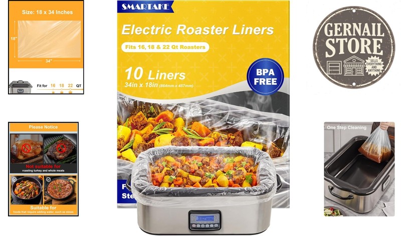 Versatile Electric Roaster Liners for Stews & Casseroles - 10 Disposable Bags gallery