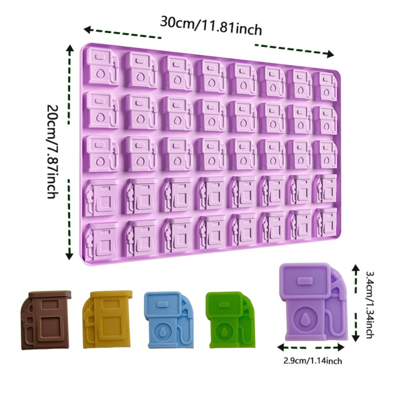 Silicone Gas Station Pump Mold with Scraper for Candy, Chocolate and Gummies,... gallery