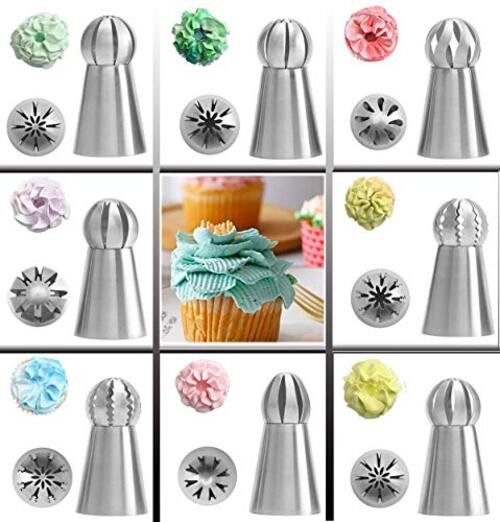 8 PCS Russian Piping Tips Set, BravOne Stainless Steel Russian Piping Ball gallery