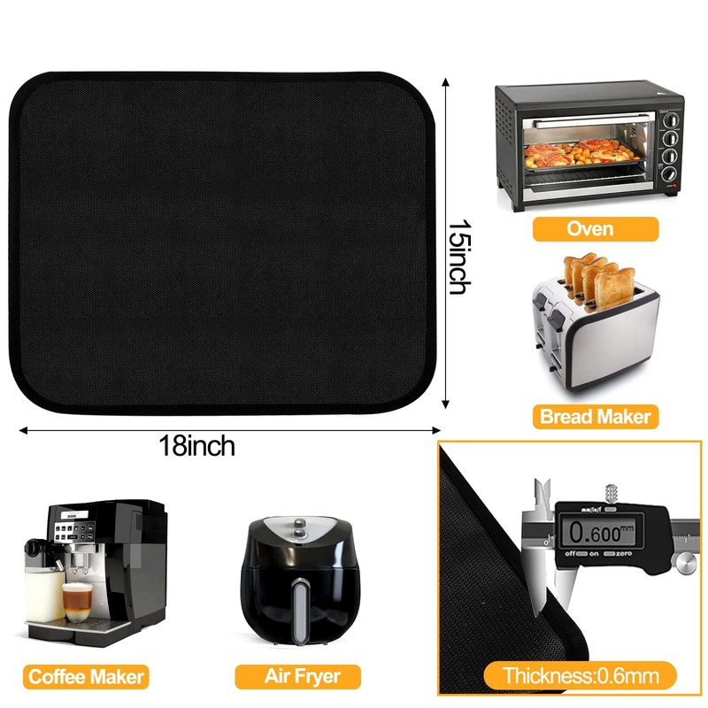 Yarlung 3 Pack Heat Resistant Mats for Countertop, 18 x 18 x 15 Inch, Black gallery