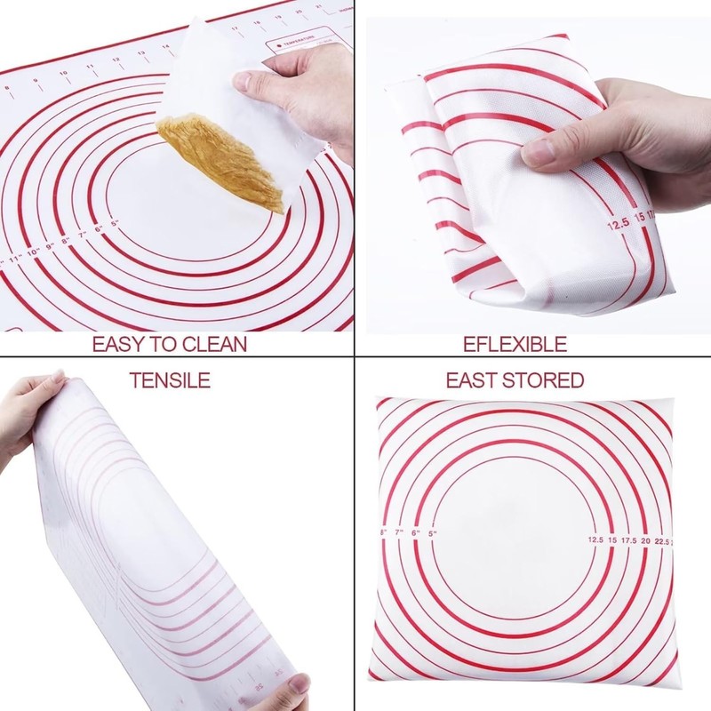 Perfect Dough Every Time: Adjustable Stainless Steel Rolling Pin & Pastry Mat gallery