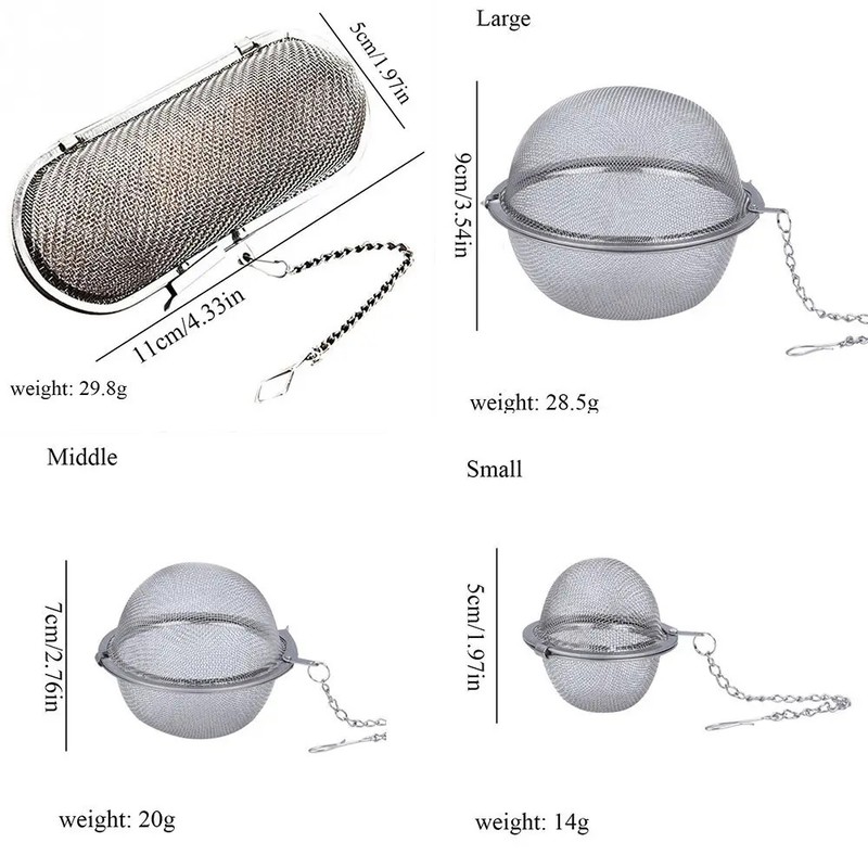 Stainless Steel Cooking Spices Infuser Fine Mesh Loose Tea Herbal Strainer gallery