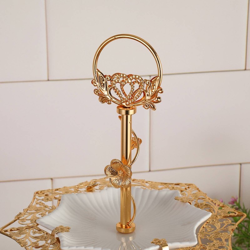 Glass Fruit Tray Stand Gilded Tableware Openwork gallery