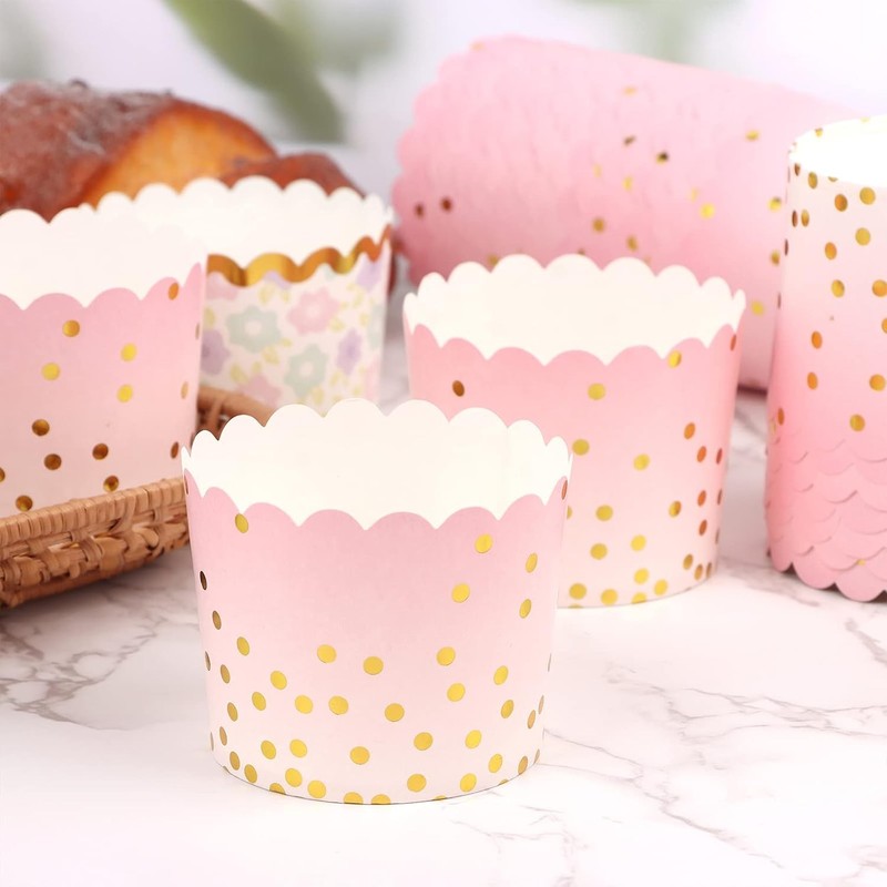 50 Pcs Colorful Greaseproof Paper Baking Cups Large 5 Oz Cupcake Paper Liners US gallery