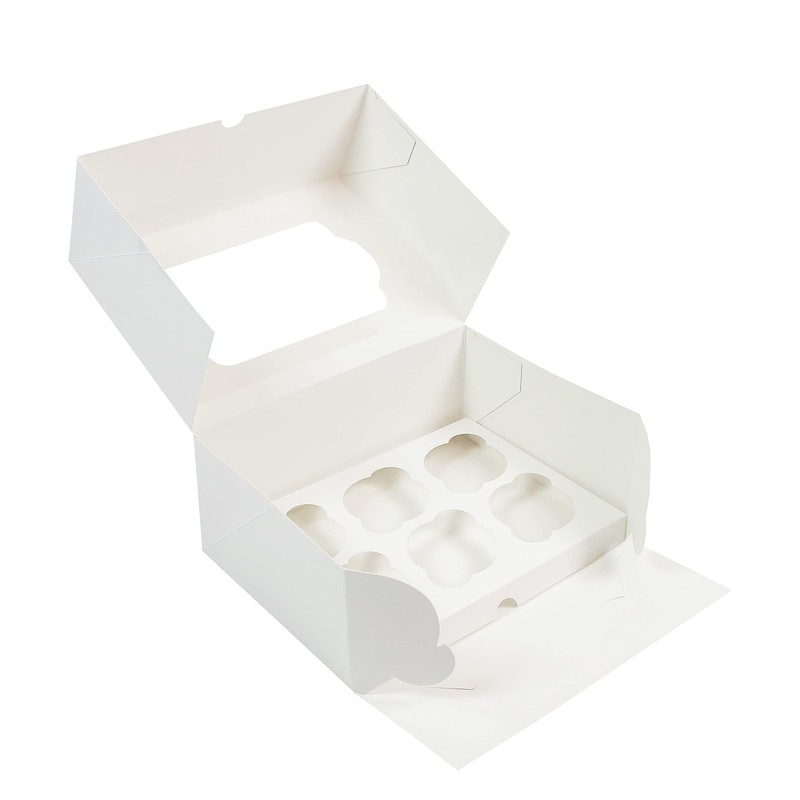 Global Sugar Art Modern Professional White Rectangular Cupcake Box 10x7x4 gallery