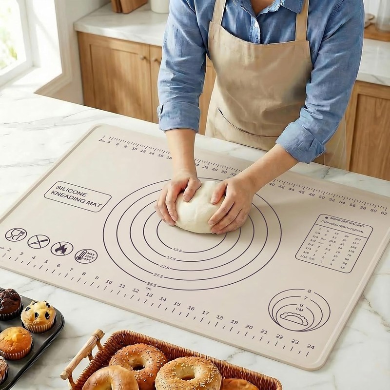 Silicone Pastry Mat 28" x 20" Extra Thick Silicone Baking Mat with Measurements