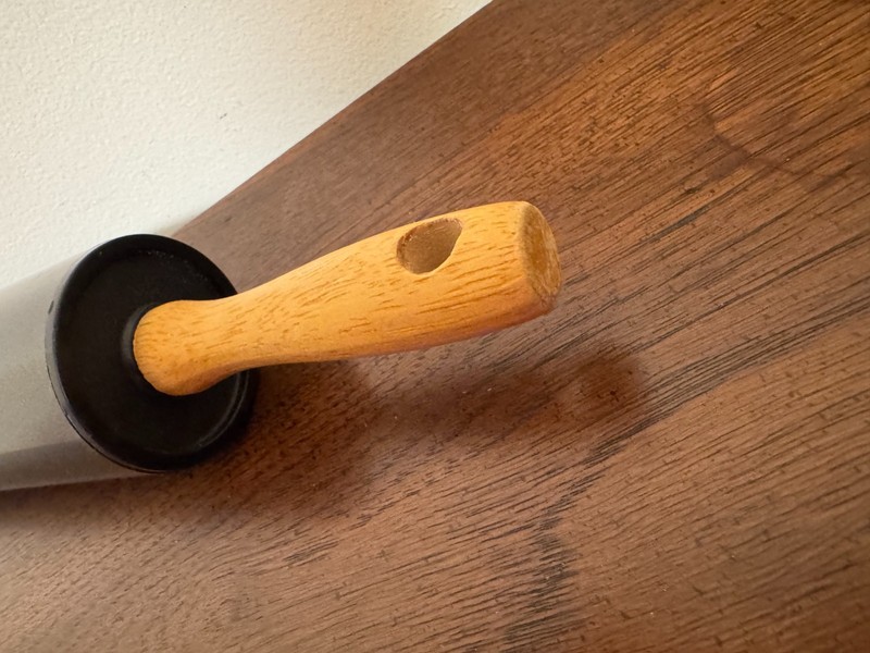 Vintage Black Non-Stick Rolling Pin Wood Handles 17.5" Retro Pastry Roller gallery