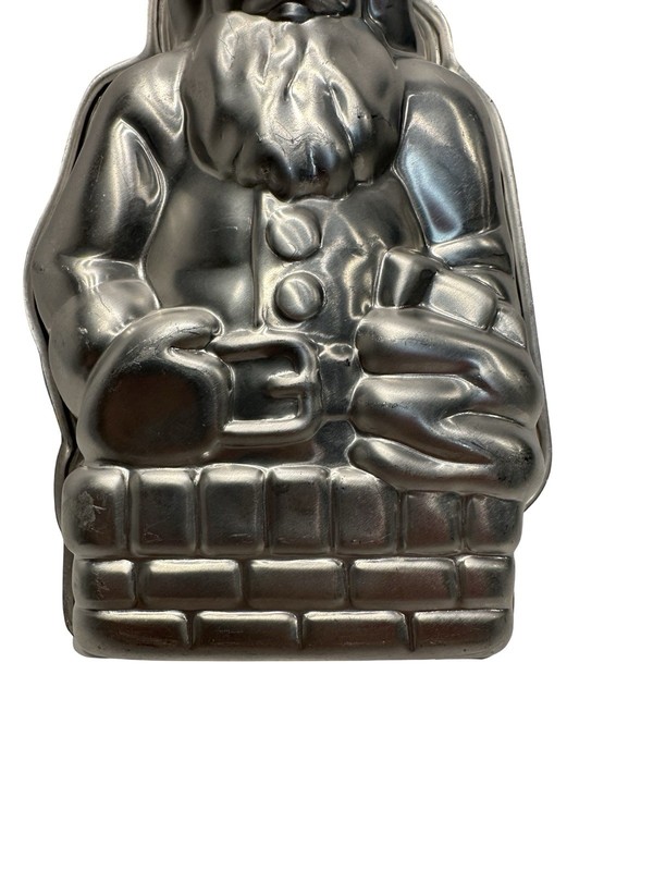 Vintage Christmas Santa Claus Metal Candy Chocolate Cake Two Piece Mold gallery