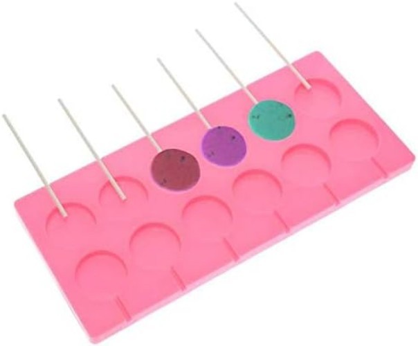 12 Capacity Silicone Lollipop Molds,Chocolate Hard Candy Mold with 50pcs 4 in... gallery