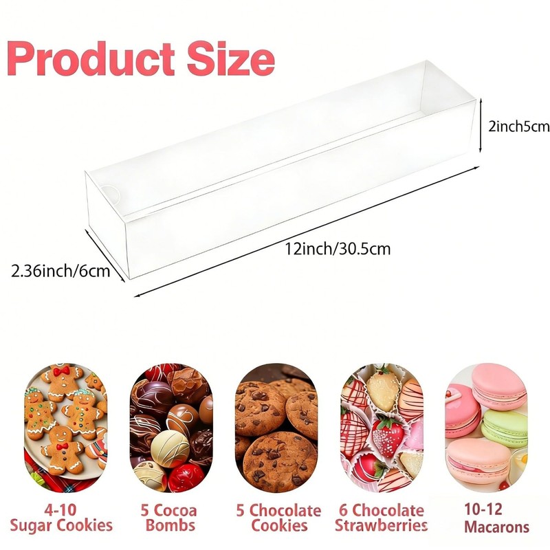 10Pack 12x2.36x2 Inch Chocolate Covered Strawberry Boxes with Clear Lids, Dra... gallery