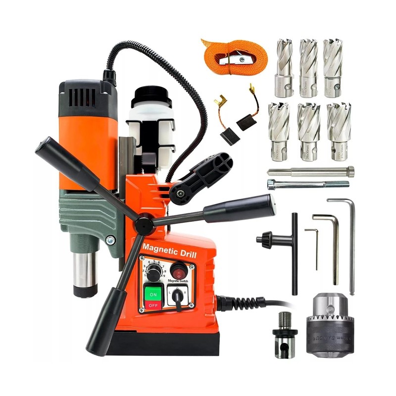 Magnetic Drill Press, 1400W Mag Drill Press with 2" Dia. 2922lbf/13000N Mag F...