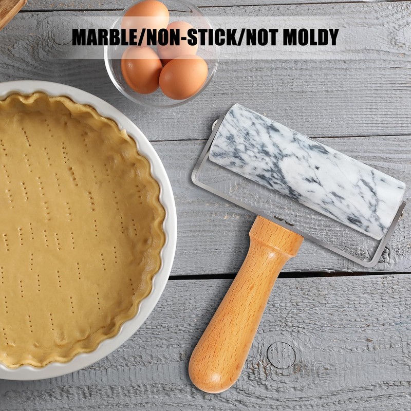 Smooth Surface Marble Rolling Pins for Baking,Dough Roller with T-,Pastry Rol... gallery