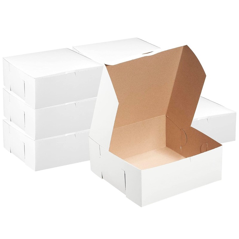 [ 250 Pack ] White Bakery Pastry Boxes - 6 x 6 x 3 In. gallery