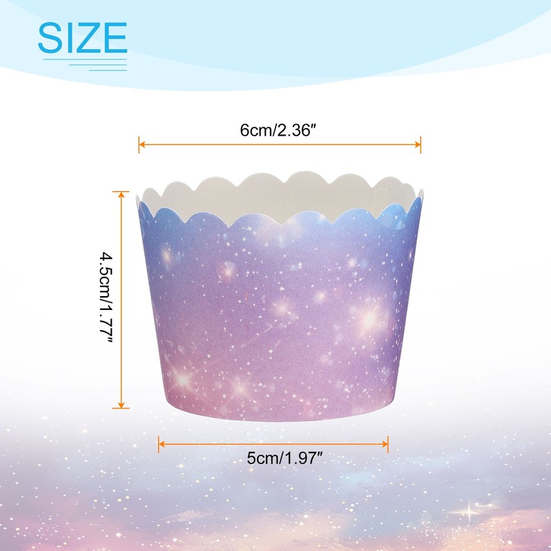 50Pcs Paper Baking Cups Small Cupcake Muffins Liner Wrapper Gradient Pink Purple gallery