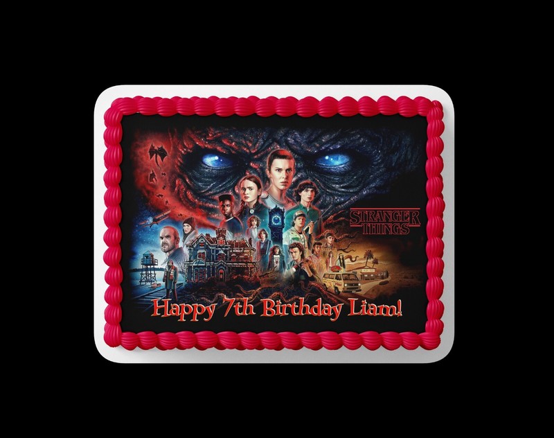 Stranger Birthday Custom Cake Topper gallery