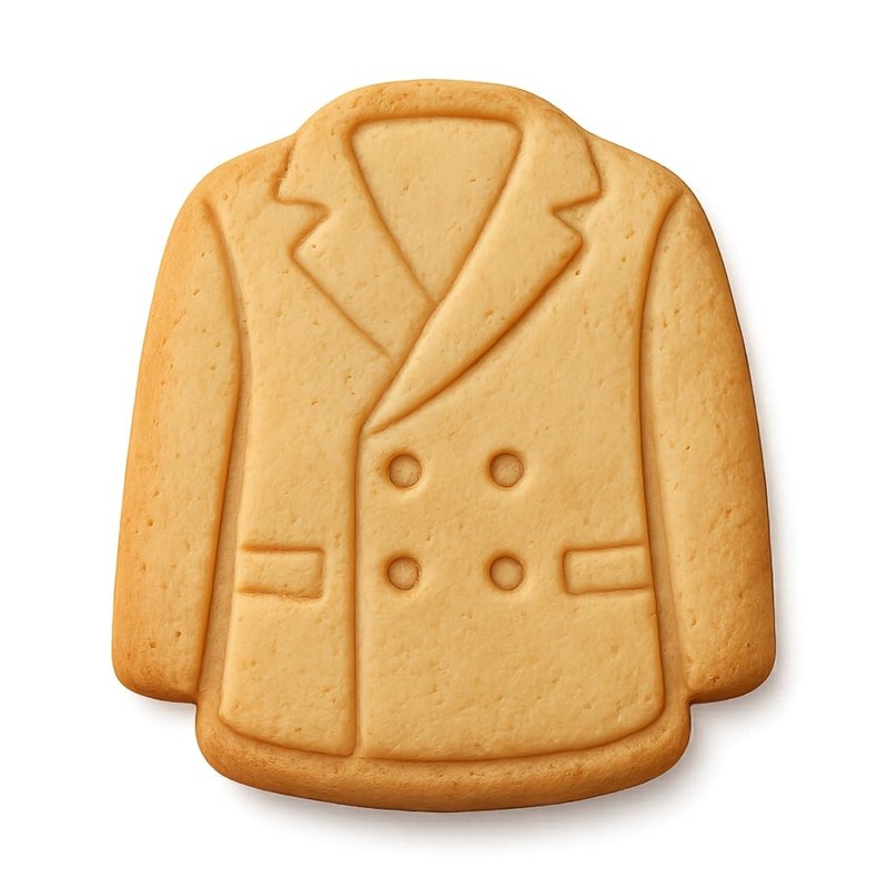 Double-Breasted Jacket Cookie Cutter & Stamp, Fondant & Clay Cutter – 3.6×4″