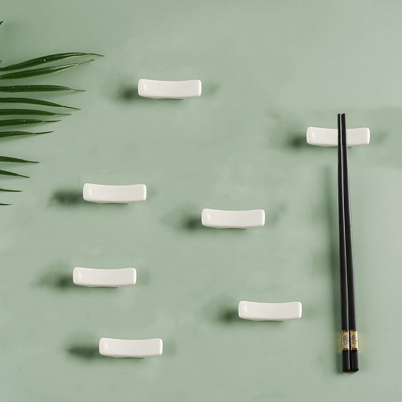 12 PCS White Ceramic Chopsticks Holder, Chopstick Rest, Chinese Food, Tableware gallery