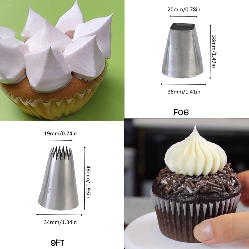 Big Piping Tips and Bags,Eclair Macaron Icing Tips with 18-Inch Pastry Bags f... gallery