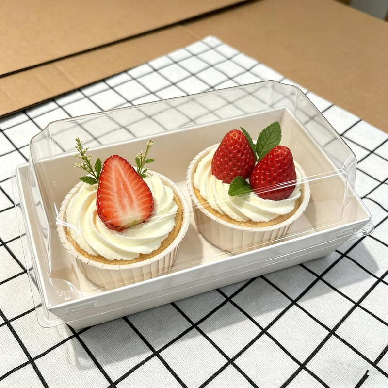 100 Pack Charcuterie Boxes with Clear Lids, White Mini Dessert Bakery Boxes, Emp gallery