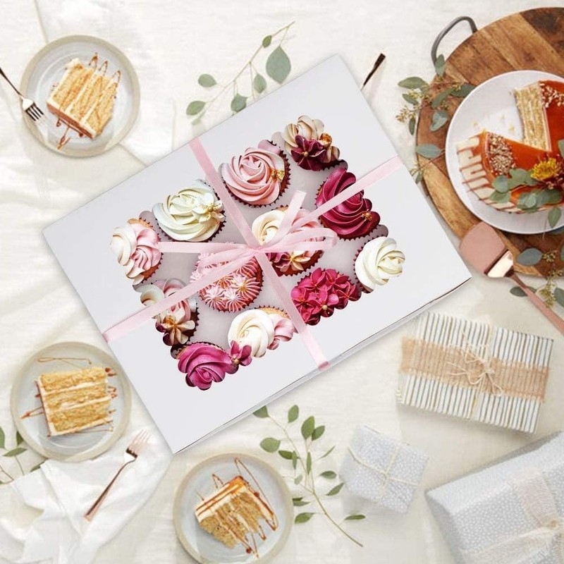 Rarapop 6 Pack Cupcake Carrier Boxes for 12 with Window gallery