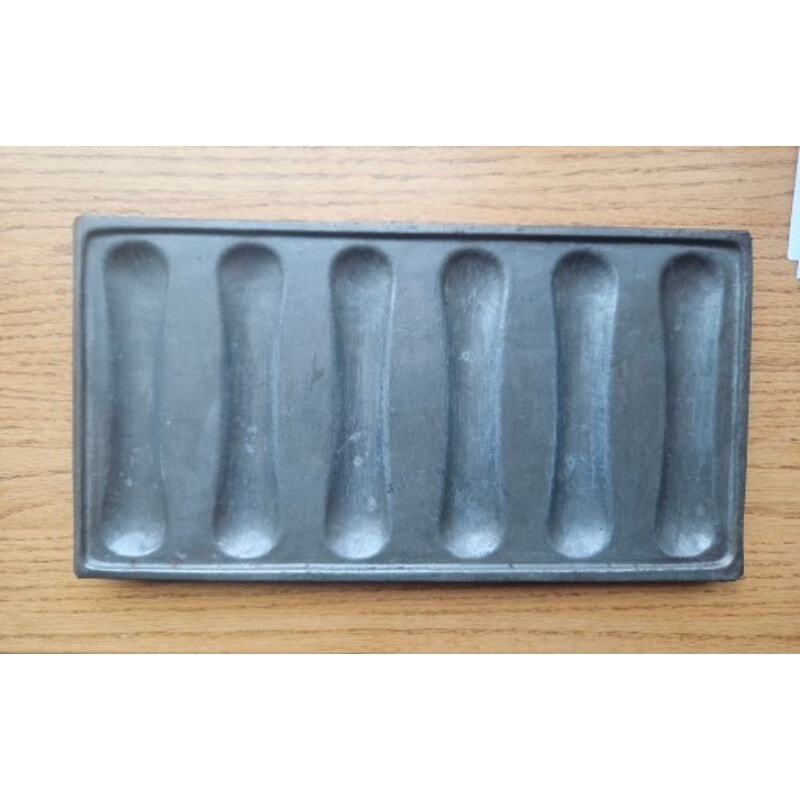 Vintage set of 2 French Ladyfinger Madeleine Cookie/Cake Mold, Primitive