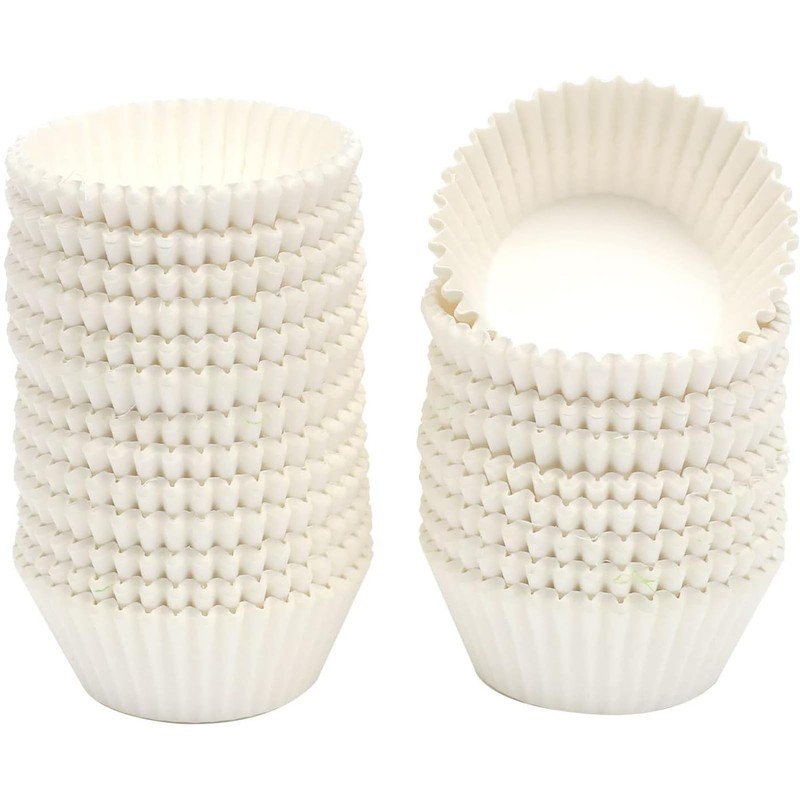 qiqee 300 Count Jumbo Cupcake Liners White Muffin Liners Food Grade Baking Cu…