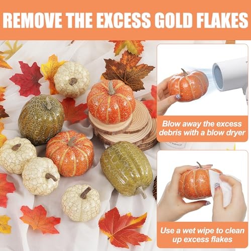 8Pcs Fake Pumpkins Fall Thanksgiving Decorations,Assorted Colors Style-4 gallery