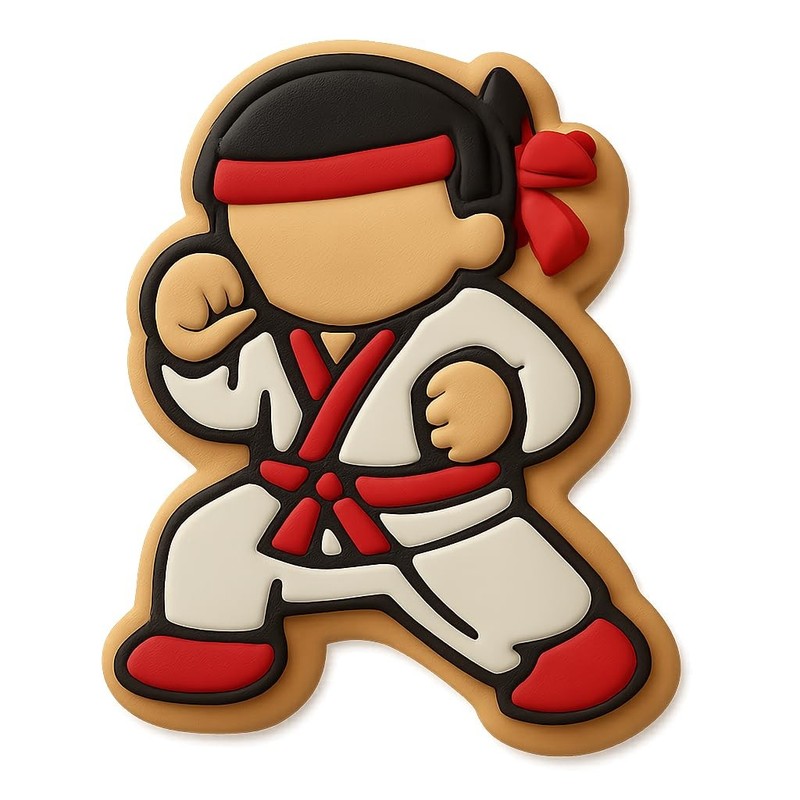 Karate Boy in Defensive Position Cookie Cutter & Stamp, Fondant & Clay - 3.5x4 gallery